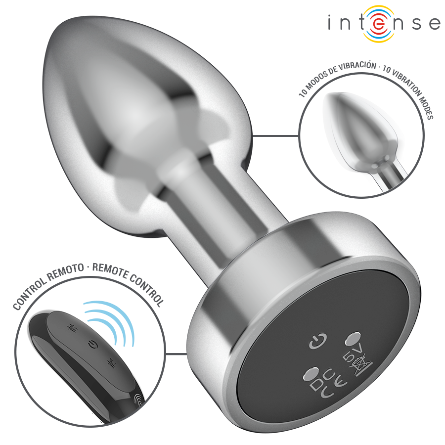 INTENSE Analplug Metall S – 10 Vibrationsmodi mit Fernbedienung Produktansicht und Details