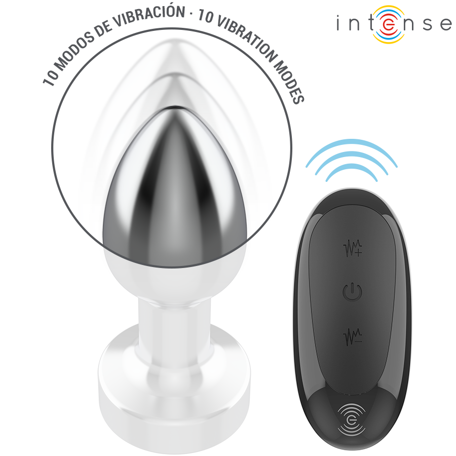 INTENSE Analplug Metall S – 10 Vibrationsmodi mit Fernbedienung bei Secret Pulse im Erotikshop