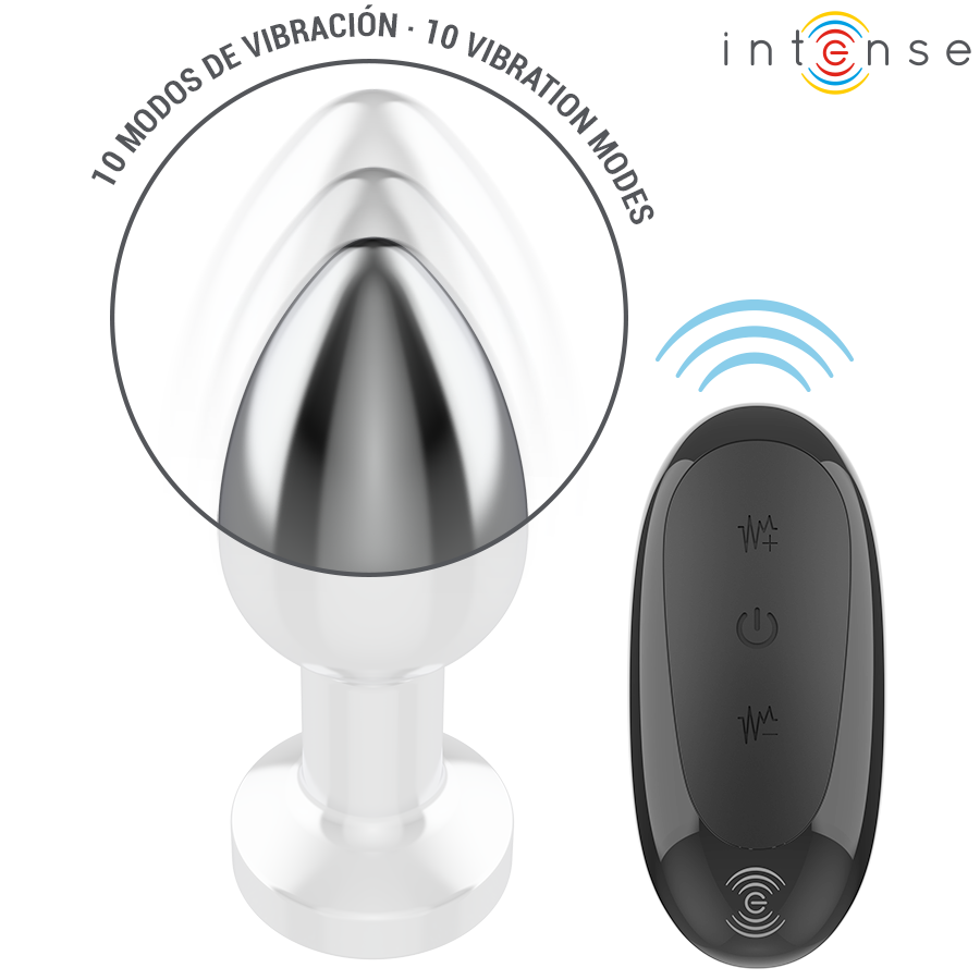 INTENSE Analplug Metall M – 10 Vibrationsmodi mit Fernbedienung bei Secret Pulse im Erotikshop