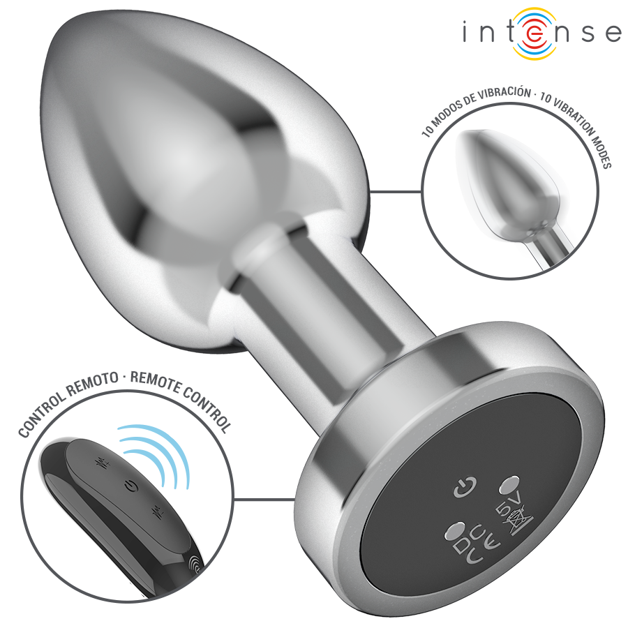 INTENSE Analplug Metall M – 10 Vibrationsmodi mit Fernbedienung Produktansicht und Details