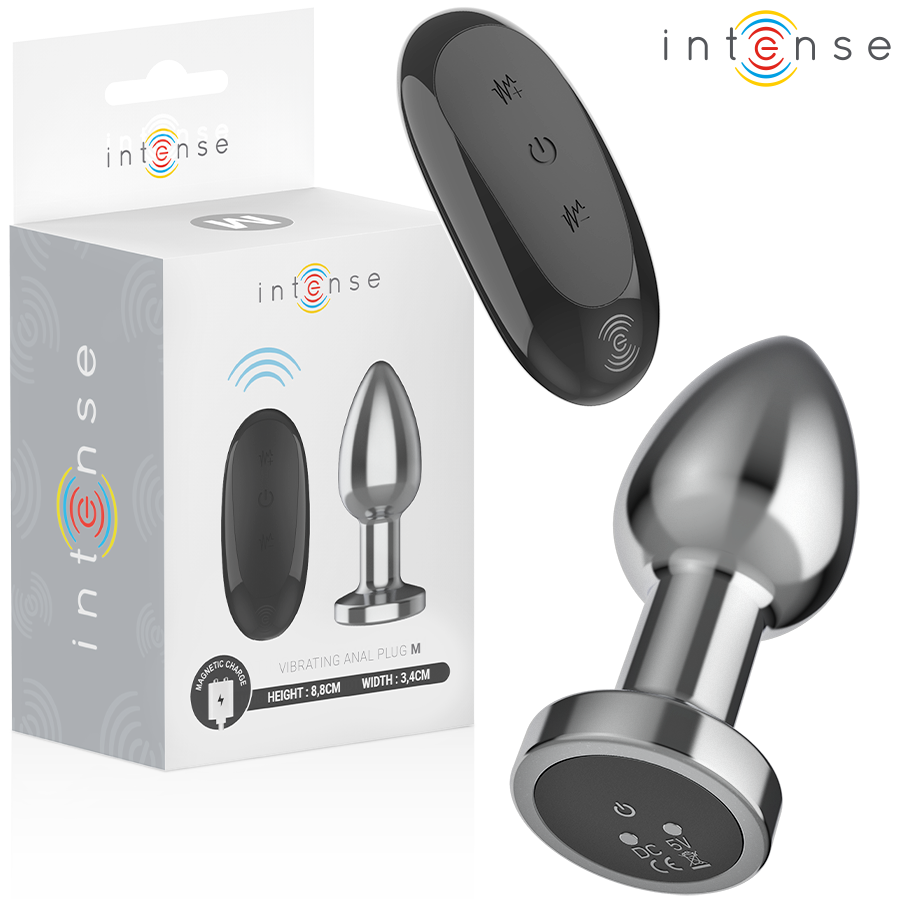 INTENSE Analplug Metall M – 10 Vibrationsmodi mit Fernbedienung Analplug diskret online kaufen