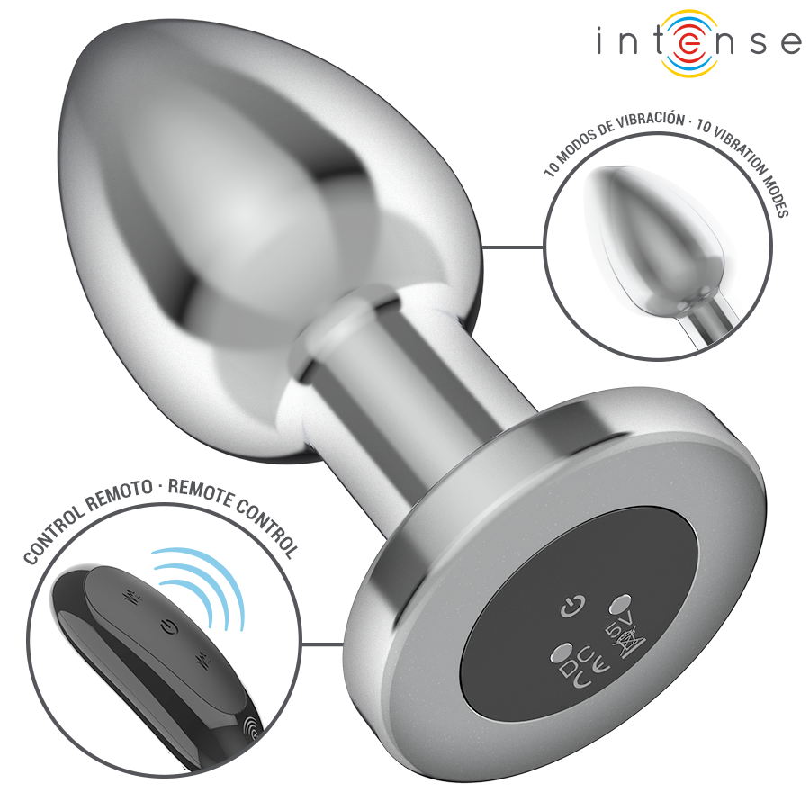 INTENSE Analplug Metall L – 10 Vibrationsmodi mit Fernbedienung Produktansicht und Details