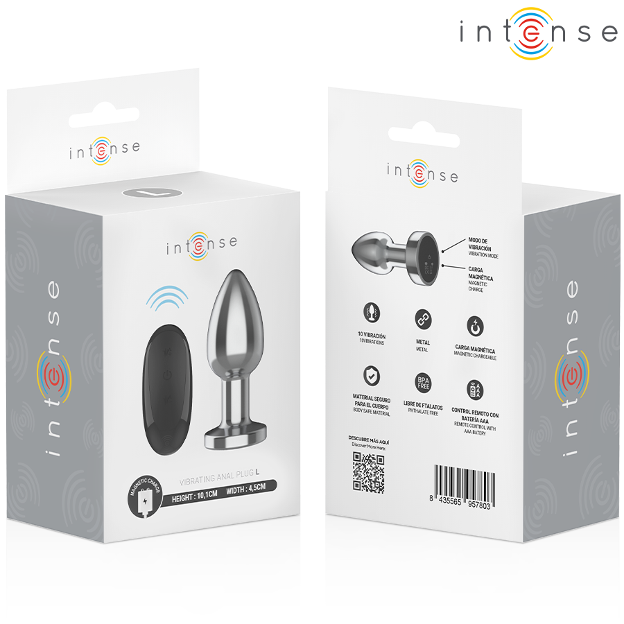 INTENSE Analplug Metall L – 10 Vibrationsmodi mit Fernbedienung Produktansicht und Details