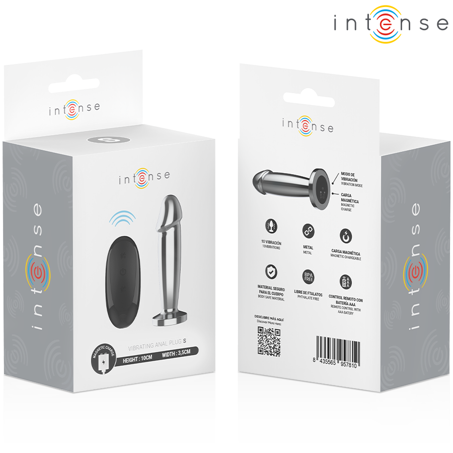 Intense Anal Plug S – Metall-Dildo mit 10 Vibrationsmodi & Fernbedienung | Secret Pulse Produktansicht und Details