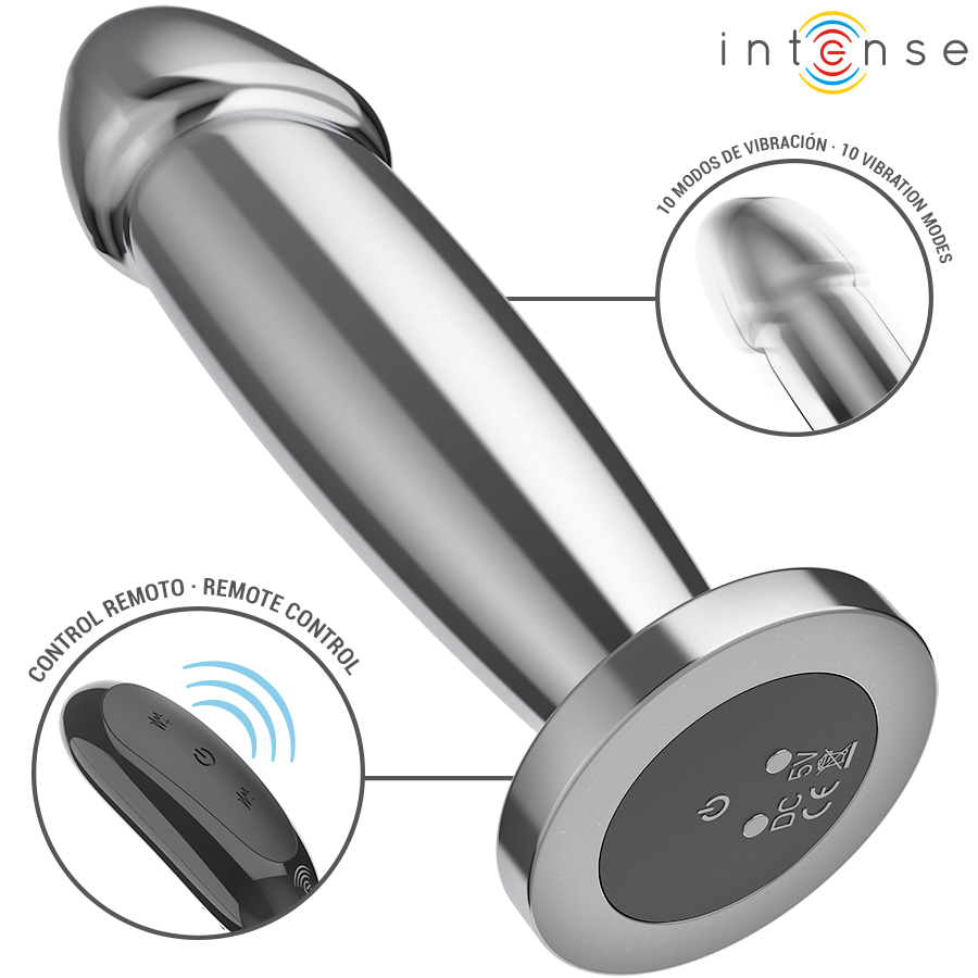 Intense Anal Plug M – Metalldildo mit 10 Vibrationsmodi & Fernbedienung | Secret Pulse Produktansicht und Details