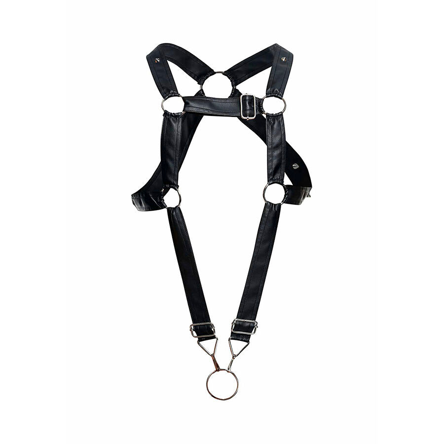 MOB - DNGEON SCHWARZER GEKREUZTER PENISHARNESS EINE GRÖSSE – BDSM-Zubehör Bild 6