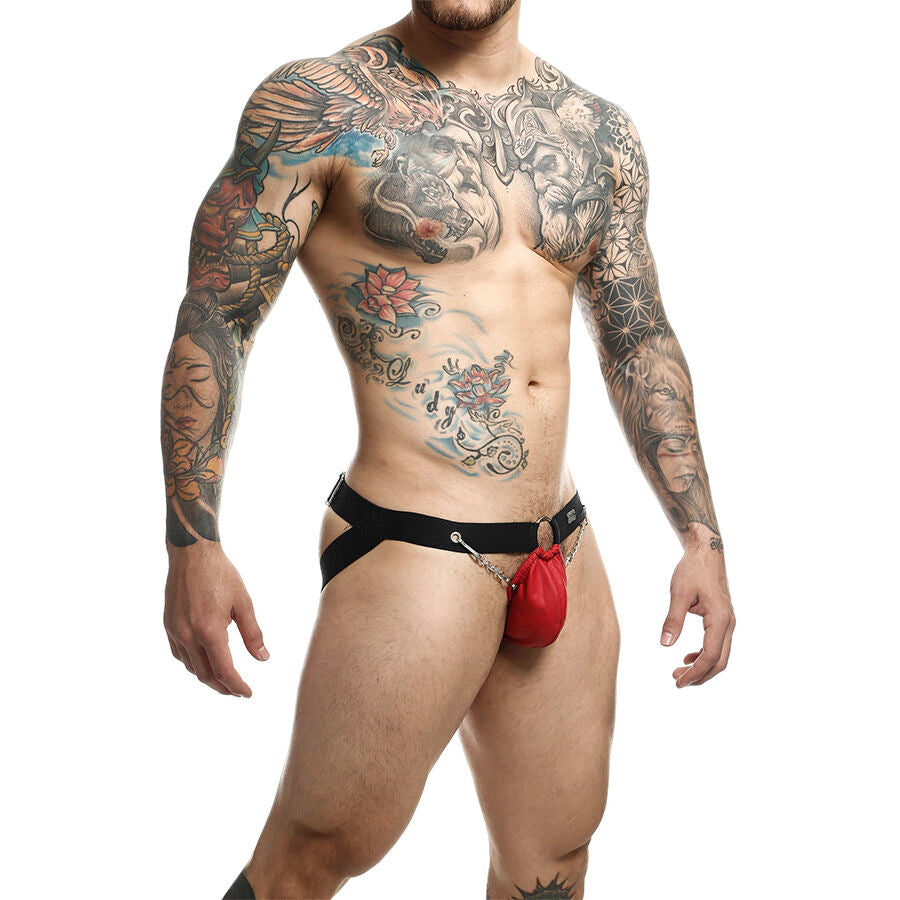 MOB - DNGEON ROTER JOCKSTRAP MIT KETTEN EINE GRÖSSE – Erotik-Schmuck Bild 3