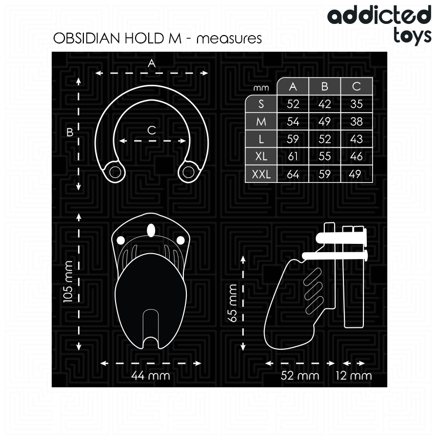 ADDICTED TOYS LOCKED - OBSIDIAN HOLD PENISKÄFIG GRÖSSE M für sinnliche und diskrete Momente