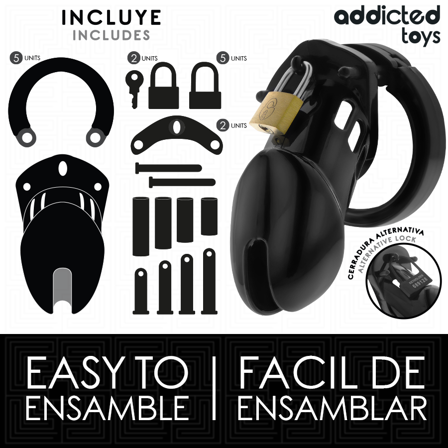 ADDICTED TOYS LOCKED - OBSIDIAN HOLD PENISKÄFIG GRÖSSE M hochwertiges Zubehör
