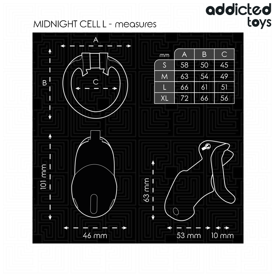 ADDICTED TOYS LOCKED - MINDNIGHT CELL PENISKÄFIG GRÖSSE L hochwertiges Zubehör