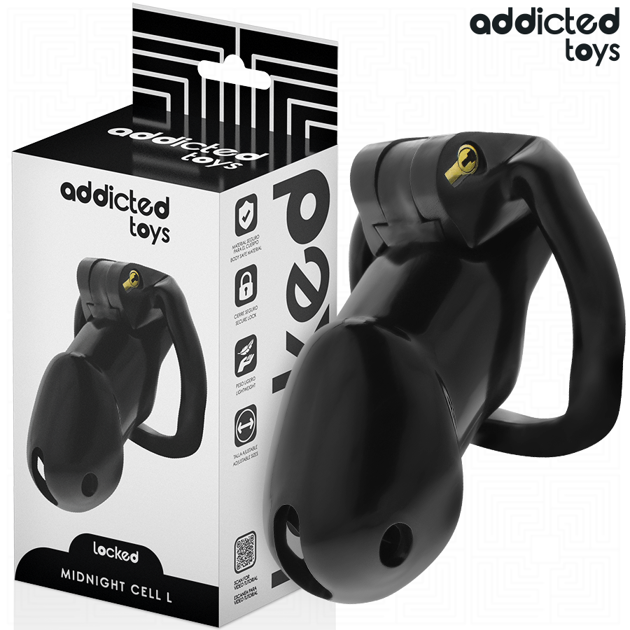 ADDICTED TOYS LOCKED - MINDNIGHT CELL PENISKÄFIG GRÖSSE L Keuschheitskäfig diskret online kaufen