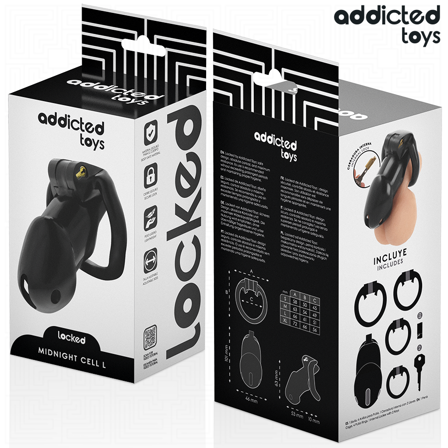 ADDICTED TOYS LOCKED - MINDNIGHT CELL PENISKÄFIG GRÖSSE L Keuschheitskäfig diskret online kaufen