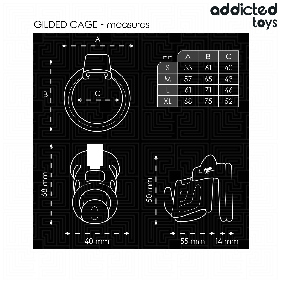 ADDICTED TOYS LOCKED - GILDEN CAGE PENISKÄFIG 8,5 CM hochwertiges Zubehör