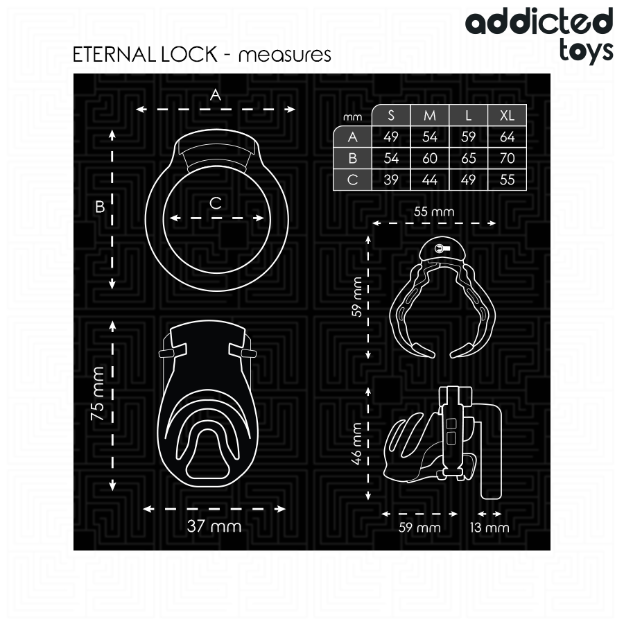 ADDICTED TOYS LOCKED - ETERNAL LOCK PENISKÄFIG 9 CM hochwertiges Zubehör