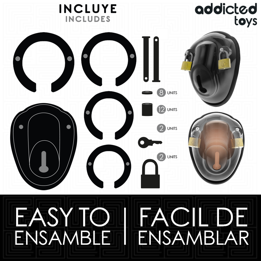ADDICTED TOYS LOCKED - SCHLÜSSELLOSER PENISKÄFIG 11,5 CM für sinnliche und diskrete Momente