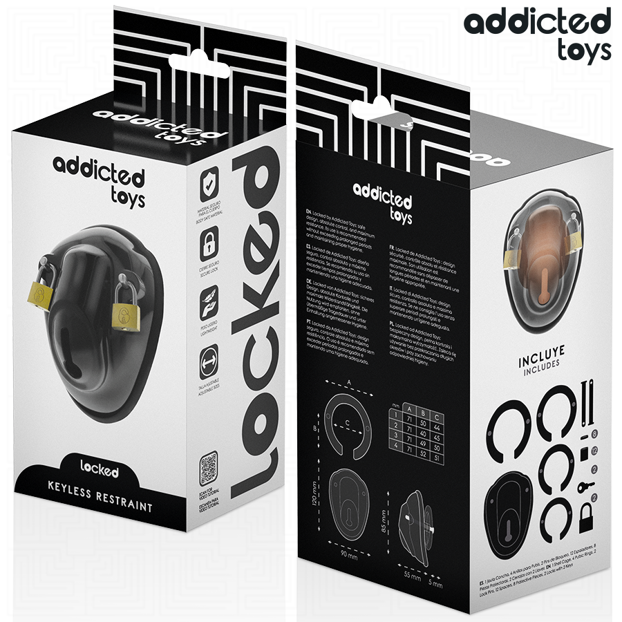 ADDICTED TOYS LOCKED - SCHLÜSSELLOSER PENISKÄFIG 11,5 CM Keuschheitskäfig diskret online kaufen