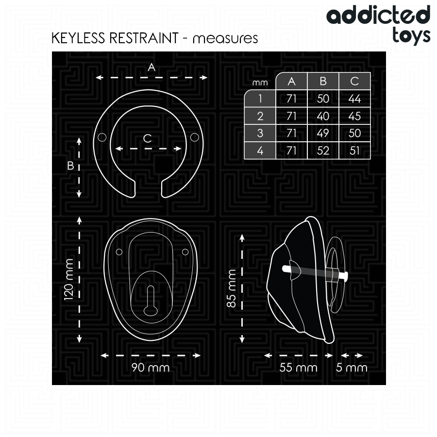 ADDICTED TOYS LOCKED - SCHLÜSSELLOSER PENISKÄFIG 11,5 CM hochwertiges Zubehör