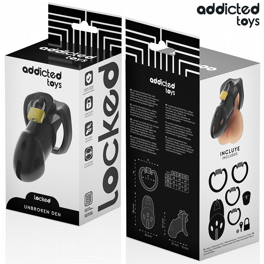 ADDICTED TOYS LOCKED - UNBROKEN DEN PENISKÄFIG 9,8 CM Keuschheitskäfig diskret online kaufen