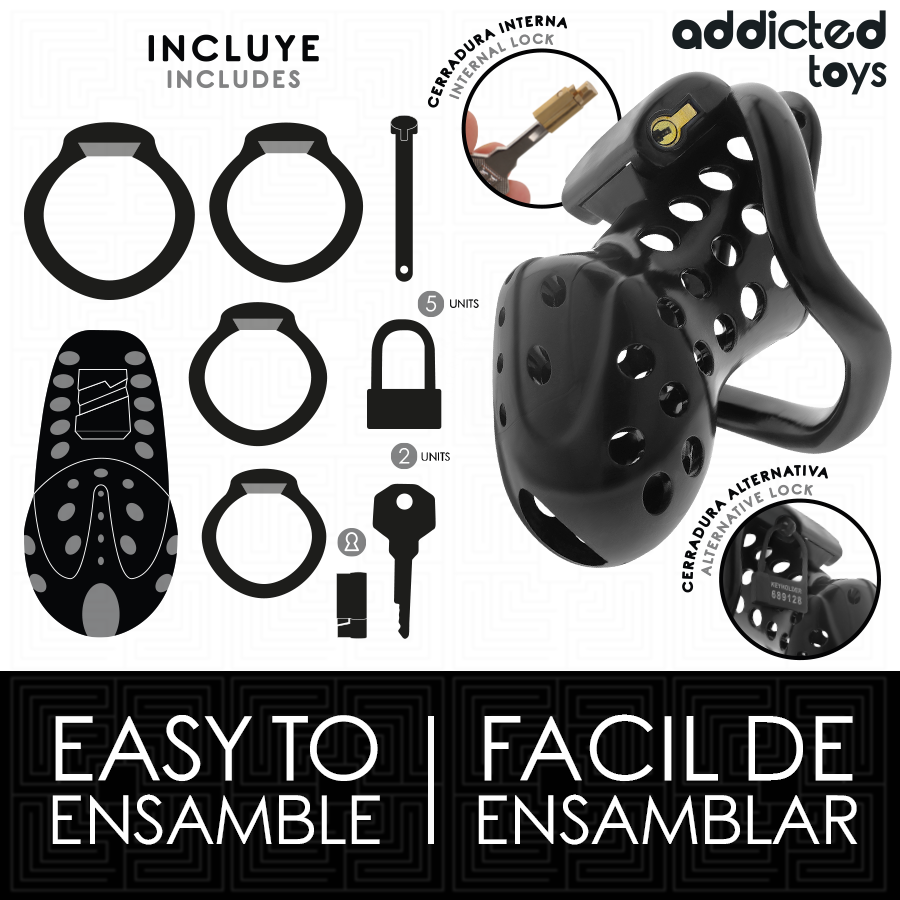 ADDICTED TOYS LOCKED - ANGEKETTETER HOHLPENISKÄFIG 10,5 CM für sinnliche und diskrete Momente