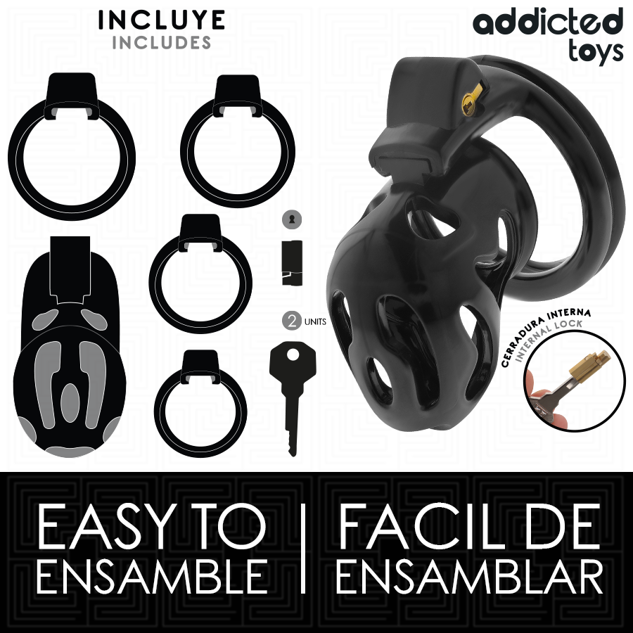 ADDICTED TOYS LOCKED - VERSIEGELTER PENISKÄFIG 8 CM für sinnliche und diskrete Momente