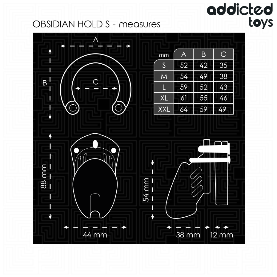 ADDICTED TOYS LOCKED - OBSIDIAN HOLD PENISKÄFIG GRÖSSE S hochwertiges Zubehör
