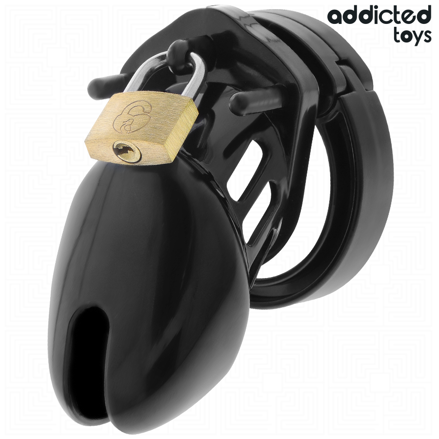 ADDICTED TOYS LOCKED - OBSIDIAN HOLD PENISKÄFIG GRÖSSE S Produktansicht und Details