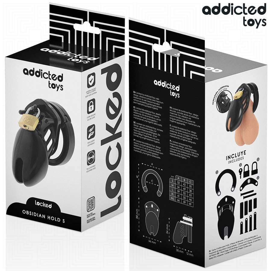 ADDICTED TOYS LOCKED - OBSIDIAN HOLD PENISKÄFIG GRÖSSE S Keuschheitskäfig diskret online kaufen
