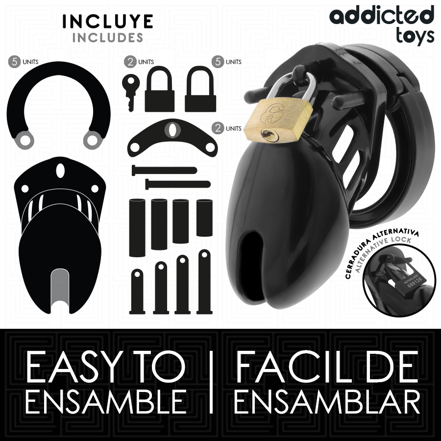 ADDICTED TOYS LOCKED - OBSIDIAN HOLD PENISKÄFIG GRÖSSE S für sinnliche und diskrete Momente