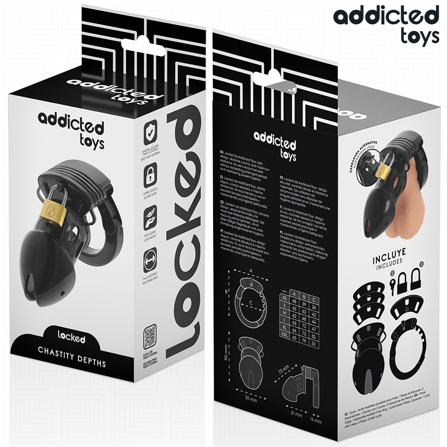 ADDICTED TOYS LOCKED - CHASTITY DEPTHS PENISKÄFIG 7,5 CM Keuschheitskäfig diskret online kaufen