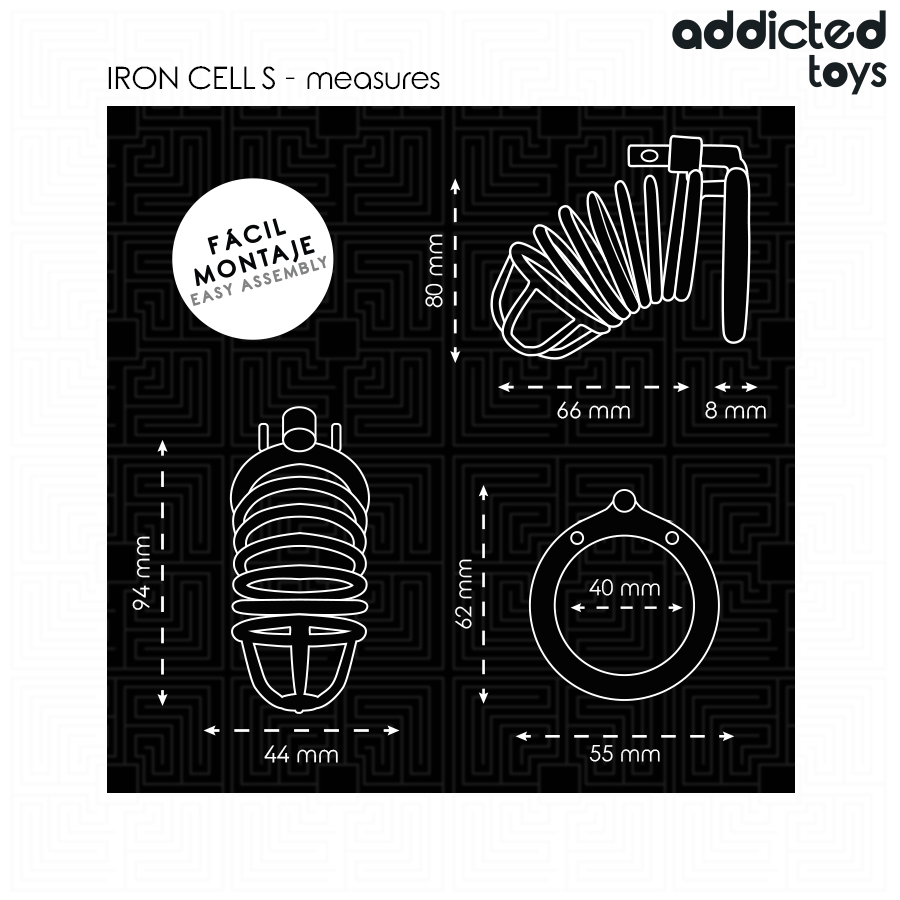 ADDICTED TOYS LOCKED - IRON CELL METALL-PENISKÄFIG 4 CM GRÖSSE S hochwertiges Zubehör