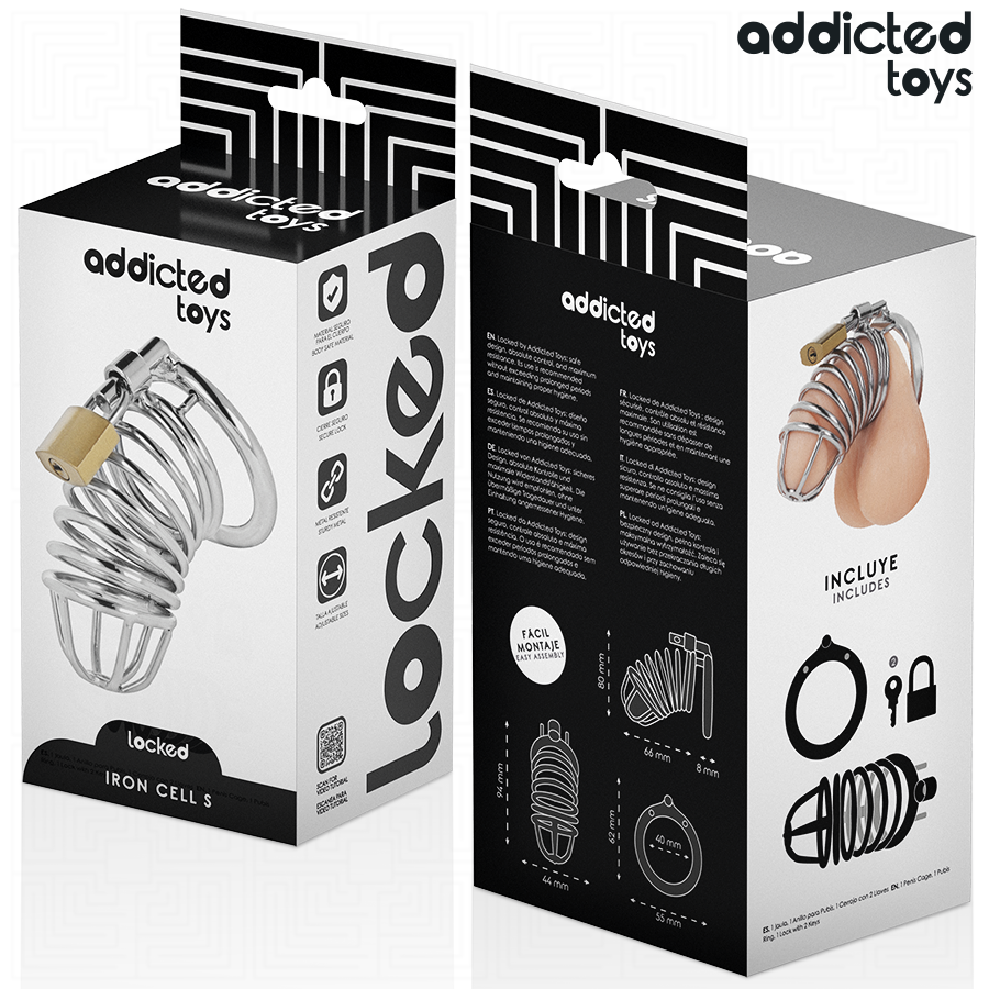 ADDICTED TOYS LOCKED - IRON CELL METALL-PENISKÄFIG 4 CM GRÖSSE S Keuschheitskäfig diskret online kaufen