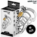 ADDICTED TOYS LOCKED - SILBERNES SCHLOSS PENISKÄFIG METALL GRÖSSE M Keuschheitskäfig diskret online kaufen