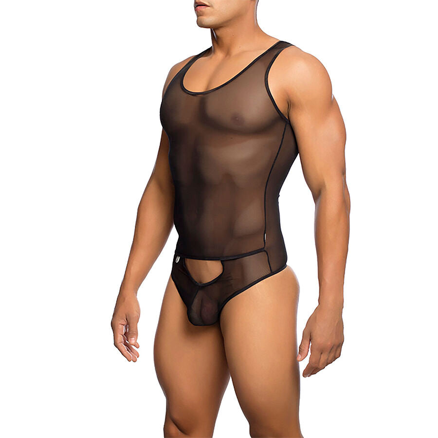 MOB - TRANSPARENTER SCHWARZER BODYSHEER GRÖSSE L/XL – Dessous Bild 2