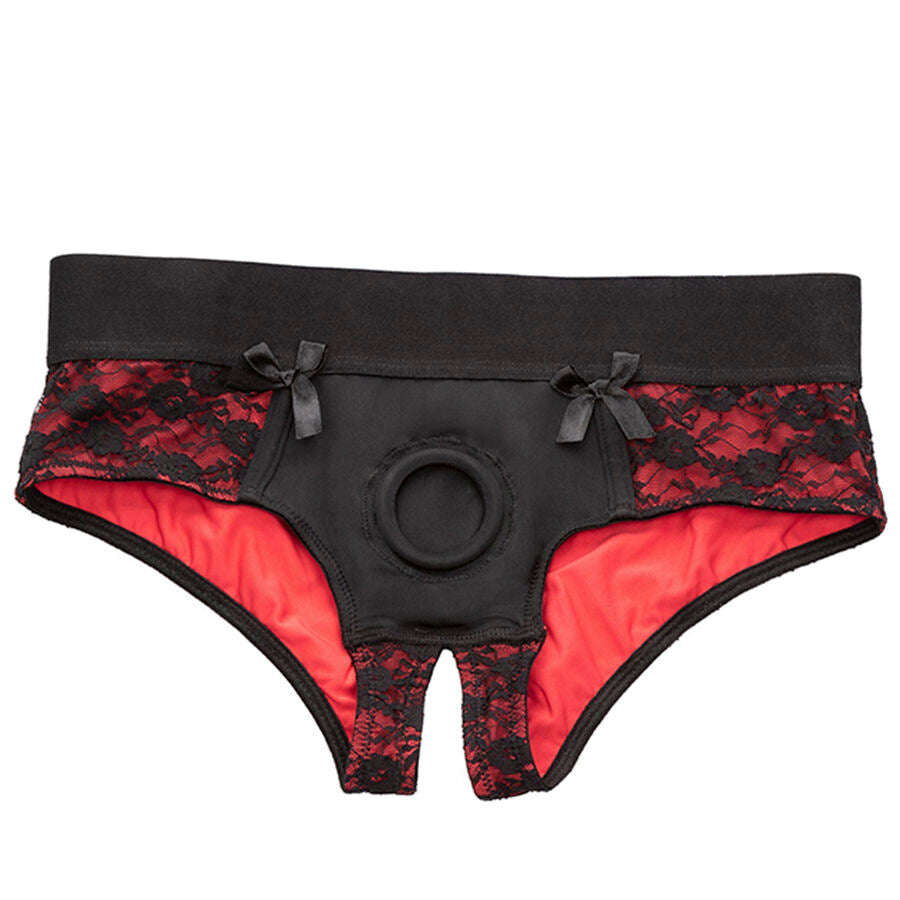 CALEXOTICS - SCANDAL CROTCHLESS PANTIES SET MIT DILDO GRÖSSE S/M Detailansicht bei Secret Pulse
