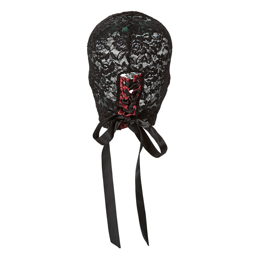 Schwarze Spitzen-Maske mit Schleife – Vollkopfmaske, sexy & Fetisch | Secret Pulse bei Secret Pulse im Erotikshop
