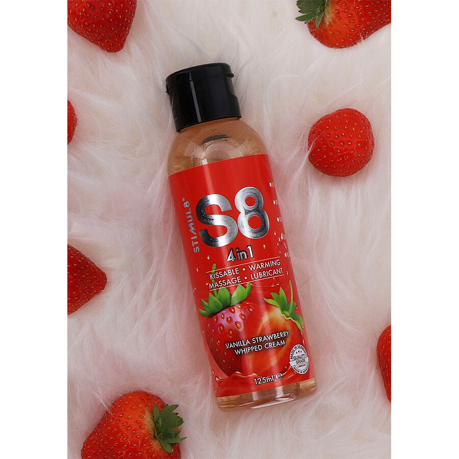 STIMUL8 - S8 4 IN 1 ERDBEER-DESSERT-SCHMIERMITTEL 125 ML für geschmeidige intime Momente