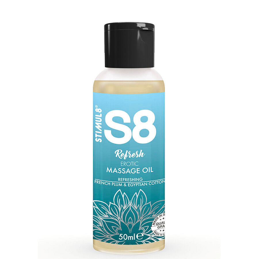 STIMUL8 S8 Massageöl Box 3 × 50 ml – Sinnlich, Vitalisierend & Hautfreundlich Detailansicht bei Secret Pulse