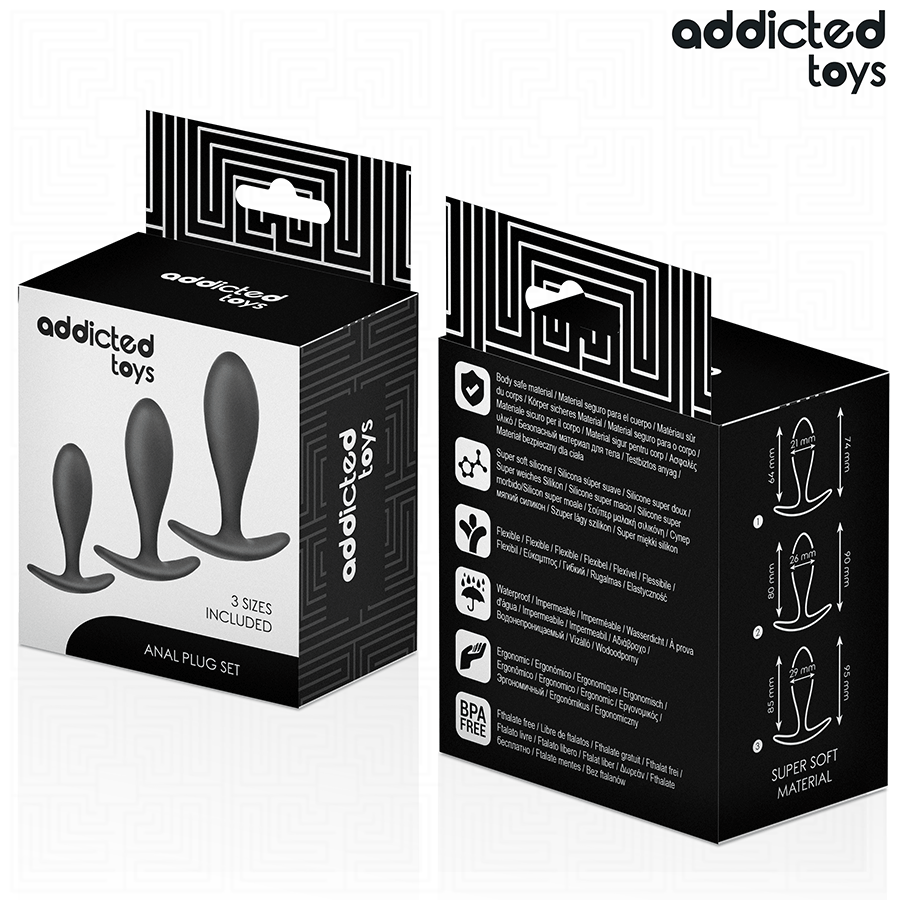 ADDICTED TOYS - 3ER-SET ANALPLUG MODELL 2 Detailansicht bei Secret Pulse