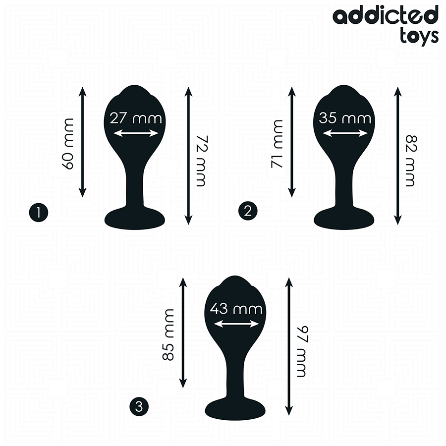 ADDICTED TOYS - 3ER-SET ANALPLUG MIT JUWEL für sinnliche Momente