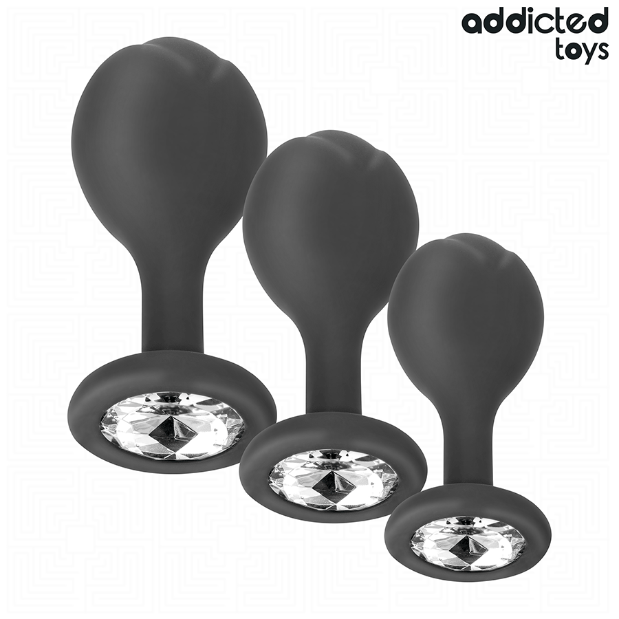 ADDICTED TOYS - 3ER-SET ANALPLUG MIT JUWEL Detailansicht bei Secret Pulse