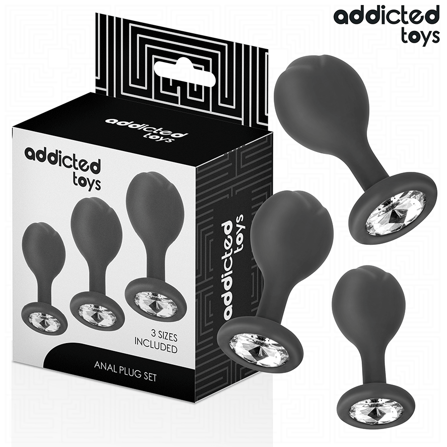 ADDICTED TOYS - 3ER-SET ANALPLUG MIT JUWEL Sextoy-Set Produktansicht