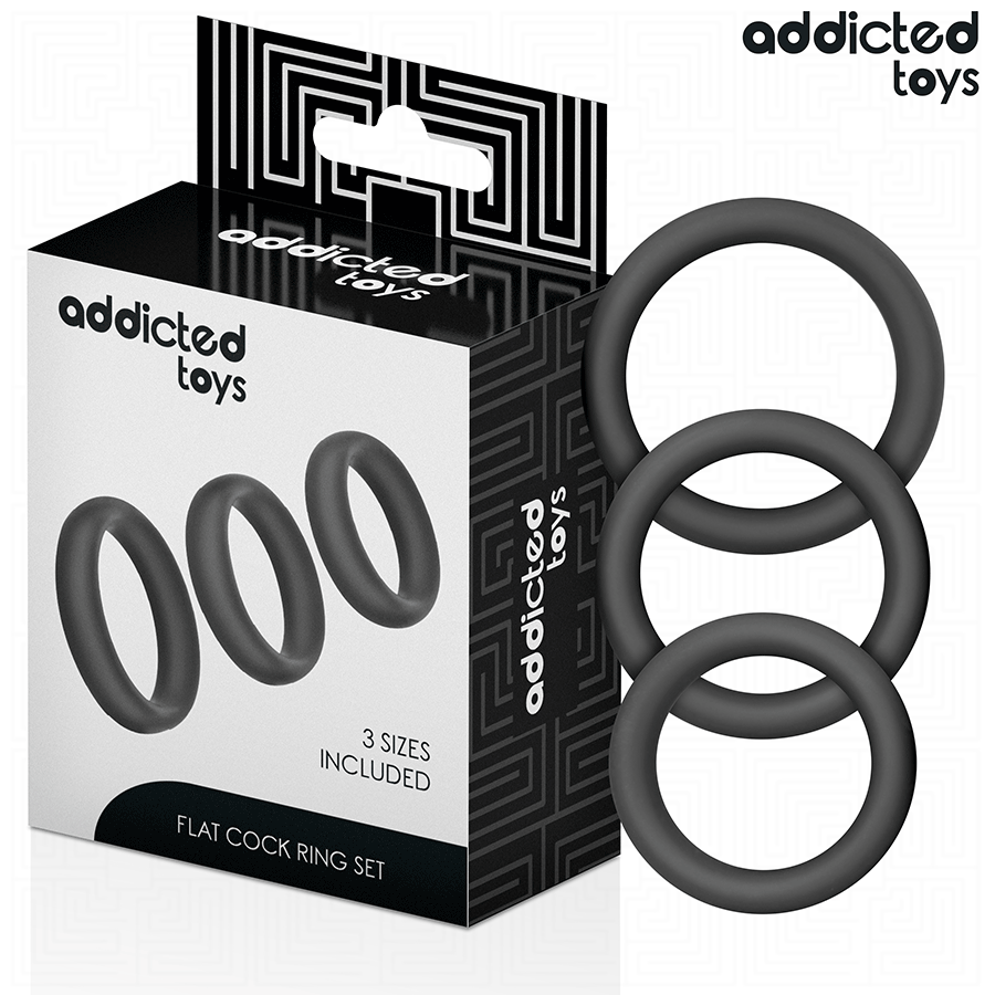 ADDICTED TOYS - SET AUS FLACHEN SILIKONRINGEN Sextoy-Set Produktansicht