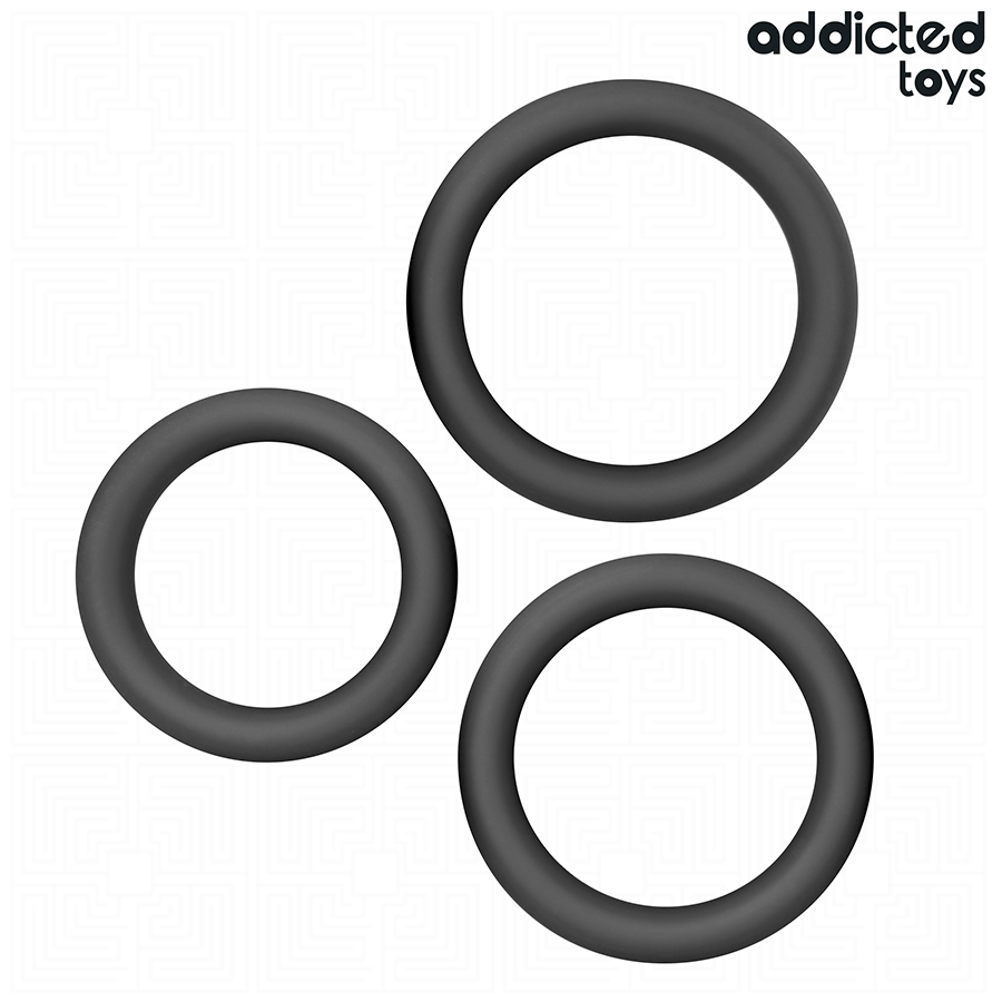 ADDICTED TOYS - SET AUS FLACHEN SILIKONRINGEN hochwertige Produktabbildung