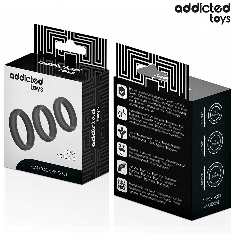 ADDICTED TOYS - SET AUS FLACHEN SILIKONRINGEN Sextoy-Set Produktansicht