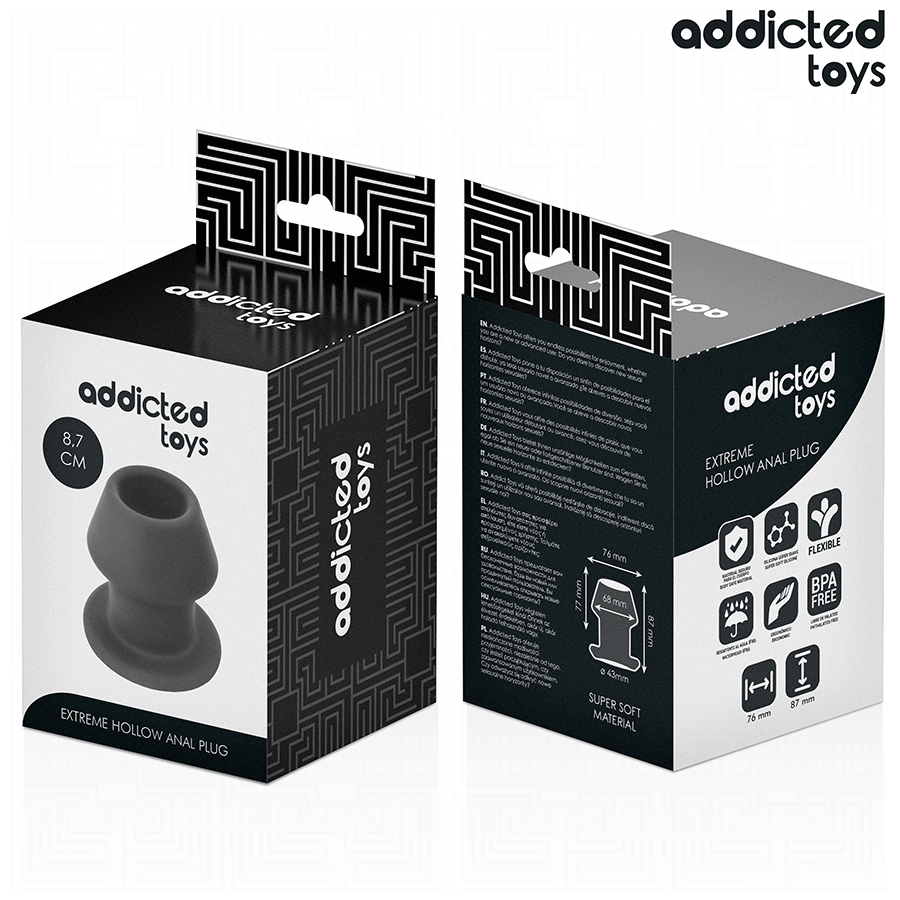 ADDICTED TOYS - EXTREM HOHL ANAL PLUG GRÖSSE M 8,7 CM Produktansicht und Details