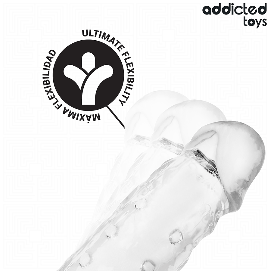 ADDICTED TOYS - TRANSPARENTE PENISHÜLSE GRÖSSE M 27 CM – Erotik-Zubehör Bild 5