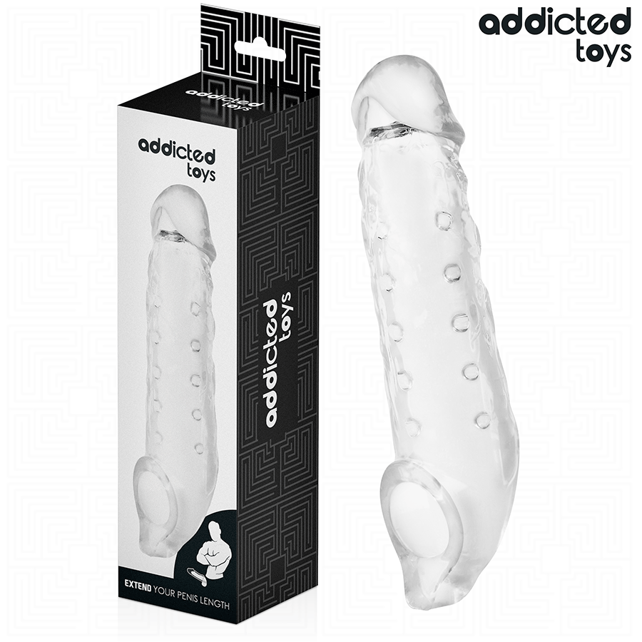 ADDICTED TOYS - TRANSPARENTE PENISHÜLSE GRÖSSE M 27 CM – Erotik-Zubehör Bild 1