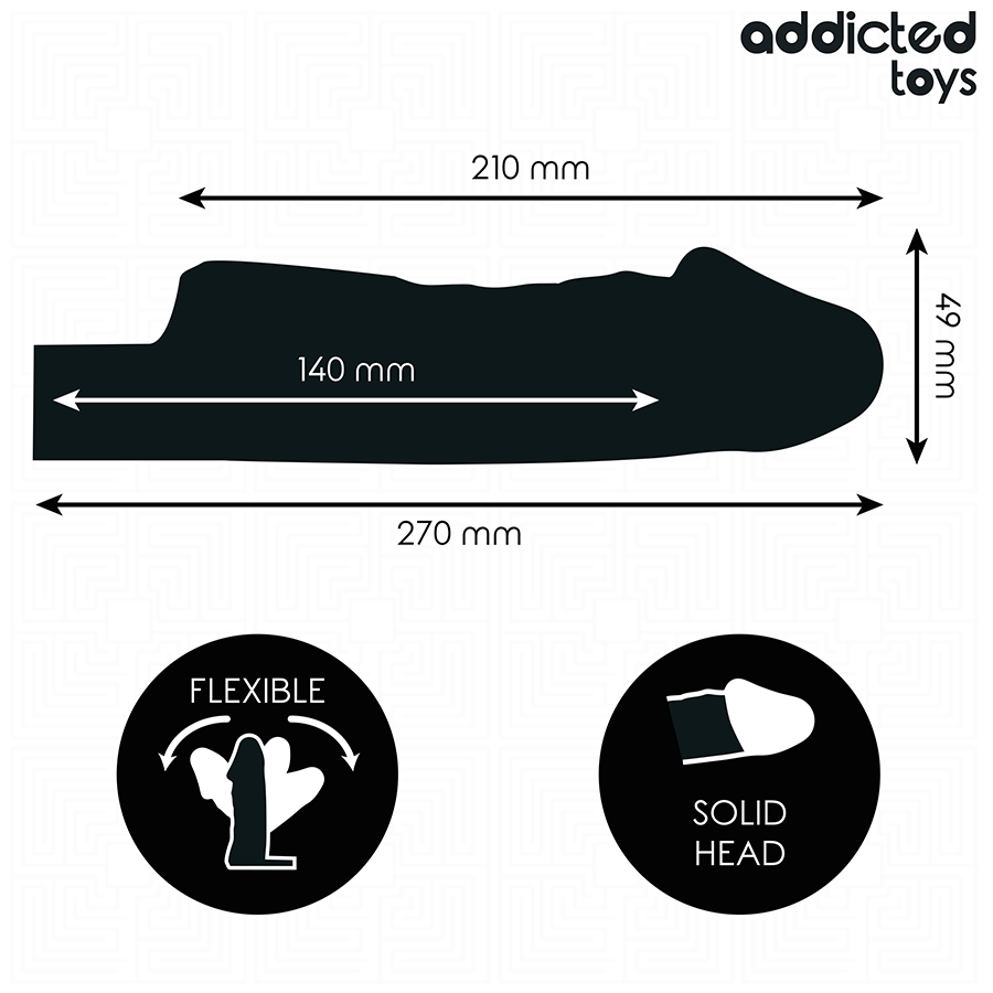 ADDICTED TOYS - TRANSPARENTE PENISHÜLSE GRÖSSE M 27 CM – Erotik-Zubehör Bild 4