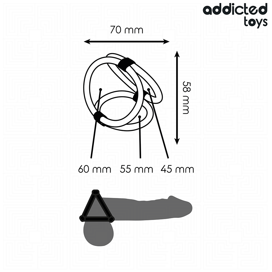 ADDICTED TOYS - DREIFACH-PENISRING für sinnliche und diskrete Momente