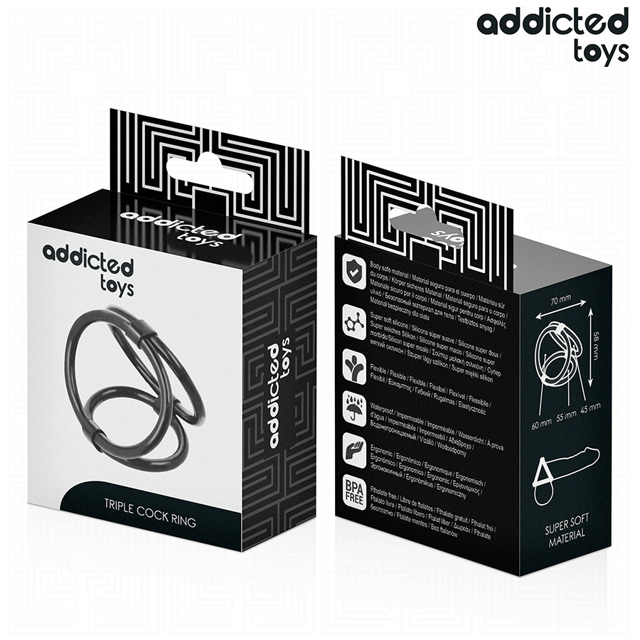 ADDICTED TOYS - DREIFACH-PENISRING Produktansicht und Details